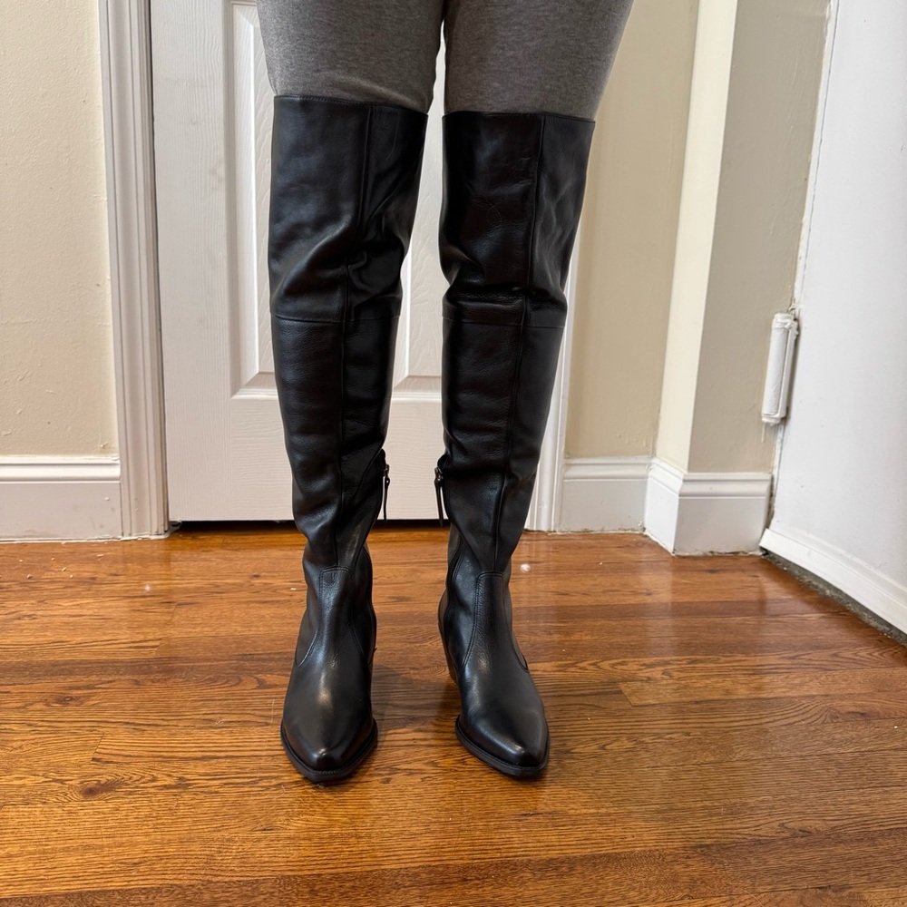 Matisse Black Leather Over The Knee Boots